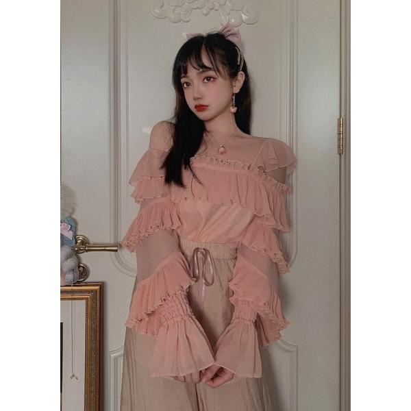 レイヤード フリル オフショル チュニック トップス レディース ピンク 白 S M L 原宿系 ゆめかわいい ファッション ボボンニジュウイチ T1870 Dejapan Bid And Buy Japan With 0 Commission