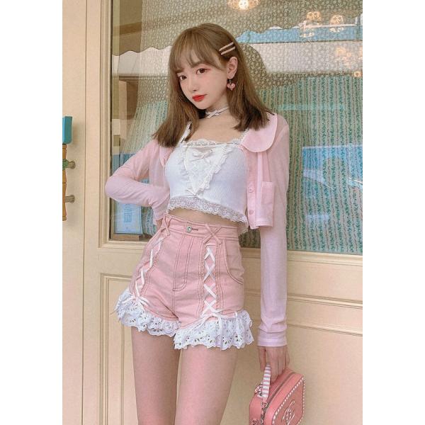 甘ガーリー レース フリル インナー キャミ トップス ミニ丈 ノースリーブ レディース 原宿系 ゆめかわいい ファッション ボボンニジュウイチ T1908 T1908 Bobon21 通販 Yahoo ショッピング