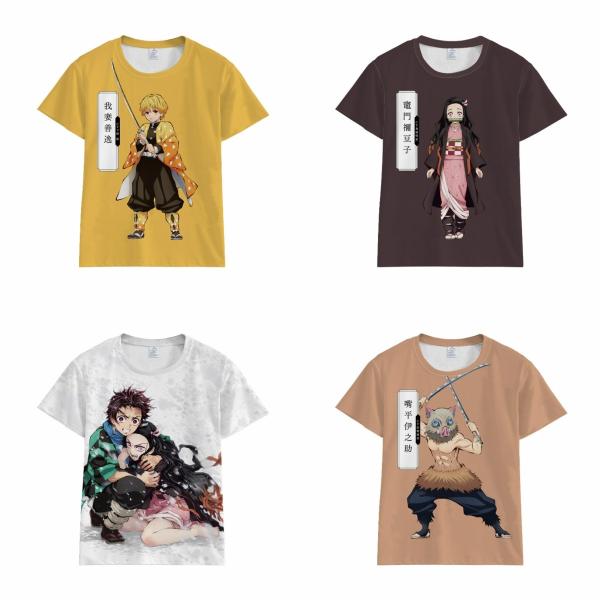 コスプレ衣装鬼滅の刃風大人用子供用鬼滅の刃高品質半袖コスプレ衣装風大人用子供用我妻善逸伊黒小芭内胡蝶しのぶ冨岡義勇竈門炭治郎竈門禰豆子