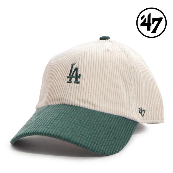47【フォーティーセブン】クリーンナップ ロサンゼルス・ドジャース 2-Tone Corduroy コーデュロイ キャップ 帽子 2トーン ロゴ ユニセックス【ネコポス発送】