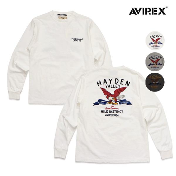 アヴィレックス【AVIREX】783-5230034 H.V. EAGLE SLUB L/S T-SHIRT 長袖 クルーネック Tシャツ ロンT イーグル スラブ メンズ