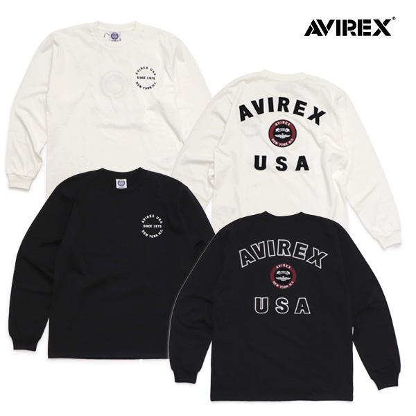 アヴィレックス【AVIREX】アヴィレックス【AVIREX】(6123448)783-5930018 VARSITY LOGO L/S T-SHIRT バーシティ ロゴ 長袖 クルーネック Tシャツ ロンT メンズ