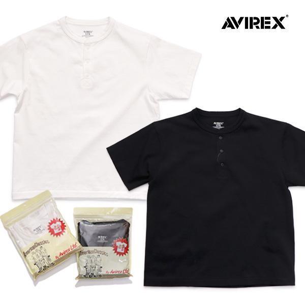 アヴィレックス【AVIREX】HENLEY NECK PACK T-SHIRT ヘンリーネック ショートスリーブ Tシャツ 半袖 メンズ トップス コットン ロゴ 無地【ネコポス発送】