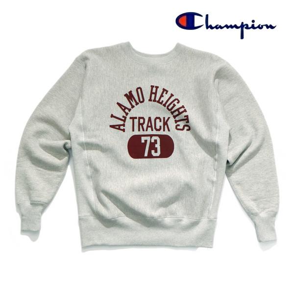 チャンピオン【Champion】C3-E010 スウェット トレーナー リバースウィーブ メンズ レディース クルーネック カレッジ プリント 裏起毛 日本製 グレー アメカジ