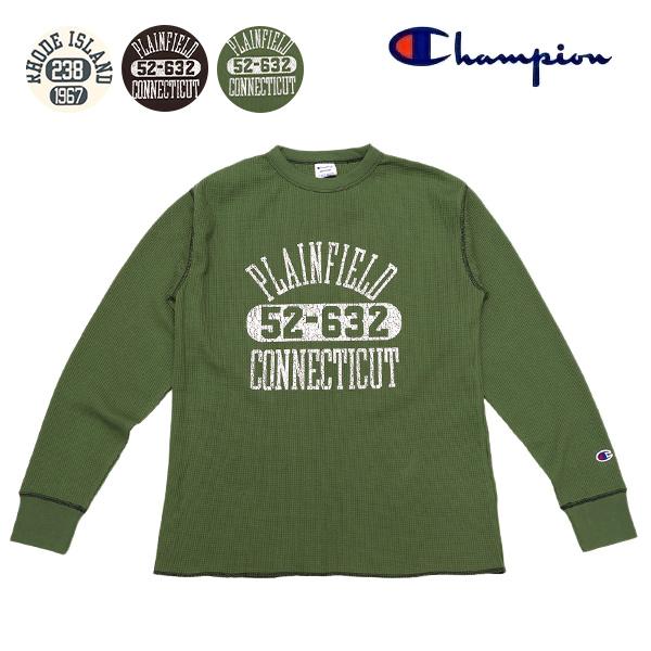 チャンピオン【Champion】C3-E418 20s/1 CVC Waffle ロングスリーブTシャツ ロンT 長袖 メンズ レディース トップス プリント サーマル ワッフル