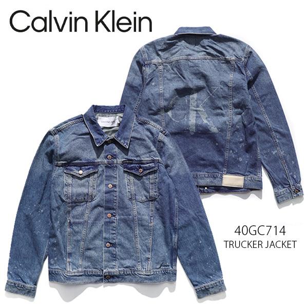 カルバン・クライン ジーンズ【Calvin klein Jeans】40GC714 TRUCKER JACKET DENIM デニムジャケット メンズ  ロゴ Gジャン アウター ジャケット