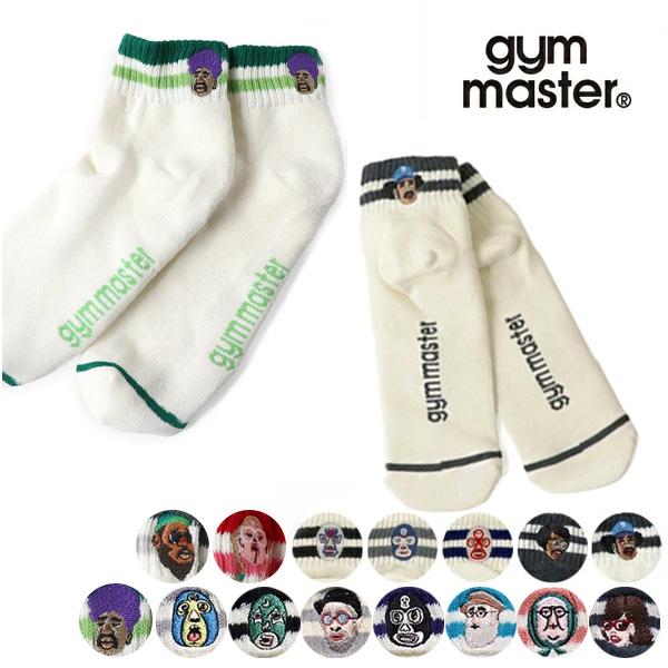 ジムマスター【gym master】ハッピー刺繍 ショートソックス 防蚊/抗菌 靴下 ハーフソックス アウトドア ユニセックス【ネコポス発送】