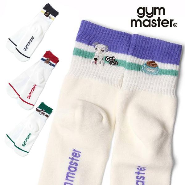 ジムマスター【gym master】G766740 DOG刺繍コンビソックス 靴下 アンクル丈 ソックス ショートソックス メンズ レディース 虫よけ 抗菌 消臭【ネコポス発送】