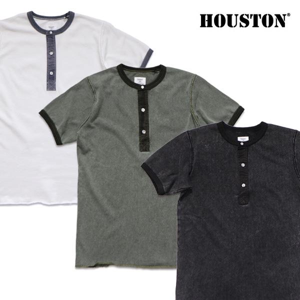 ヒューストン【HOUSTON】22399 Light Thermal H/N Teeメンズ 半袖 Tシャツ ヘンリーネック サーマル ミリタリー アメカジ【ネコポス発送】