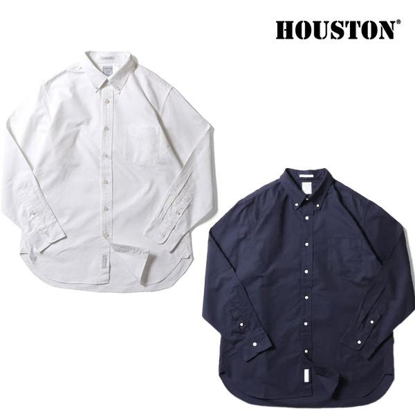 ヒューストン【HOUSTON】41065 オックスフォードボタンダウンシャツ(クラシックフィット) シャツ 長袖 メンズ 無地 アメカジ ミリタリー【ネコポス発送】