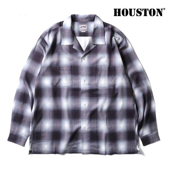 ヒューストン【HOUSTON】41284 OMBRE CHECK L/S SHIRT / オンブレー チェック シャツ 長袖 羽織り メンズ アメカジ ミリタリー
