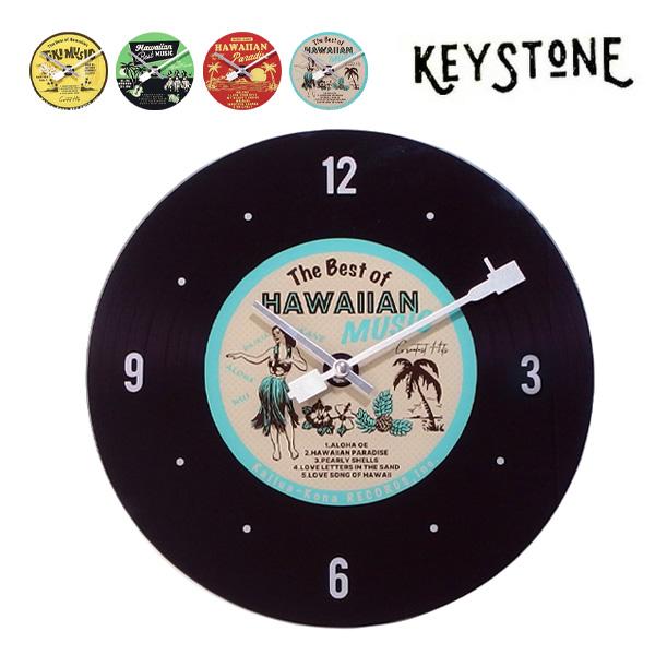 キーストーン【KEY STONE】CL056289 / CL056296 / CL056302 / CL056319 ガラスウォールクロック ハワイアンレコード 時計 掛け時計 置き時計 インテリア
