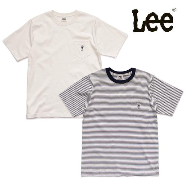 リー【Lee】LT3243 BUDDY LeeワッペンTシャツ 半袖 コットン ユニセックス トップス カットソー ロゴ ボーダー ポケット カジュアル アメカジ【ネコポス発送】