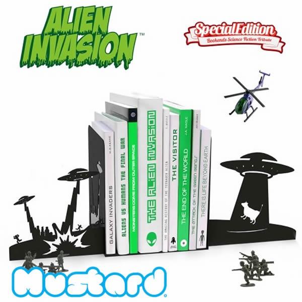マスタード【Mustard】ALIEN INVASION BOOKENDS UFO エイリアン ブック