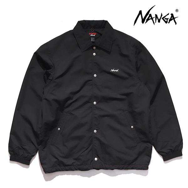 ナンガ【NANGA】WARM COACH JACKET ウォーム コーチジャケット ライトアウター 羽織り アウトドア メンズ ブラック ナイロン 軽量 撥水 ロゴ ドローコード
