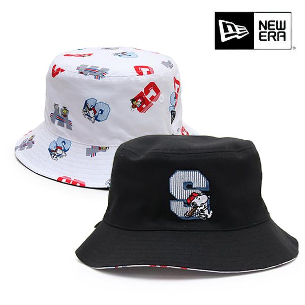 NEWERA ニューエラ バケット PEANUTSピーナッツ レザーパッチLXL バケット01 PEANUTS ピーナッツ レザーパッチ ブラック