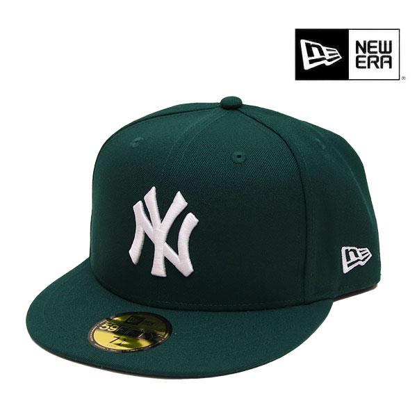 ニューエラ/NEW ERA 59FIFTY ニューヨーク・ヤンキース ダークグリーン × ホワイト キャップ NY 帽子 ユニセックス