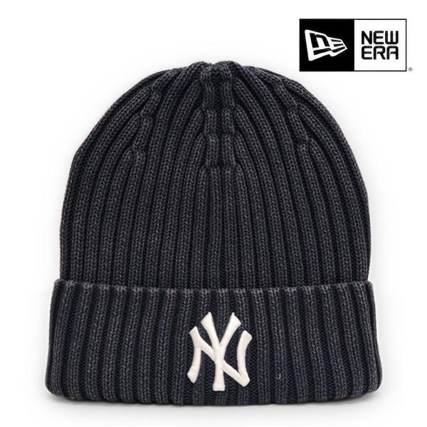 ニューエラ【ＮＥＷ ＥＲＡ】リブ カフニット MLB Italian Wash ニューヨーク・ヤンキース ニット帽 ビーニー 帽子 ユニセックス ネイビー【ネコポス発送】