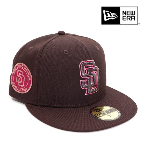 ニューエラ/NEW ERA 59FIFTY Strawberry Moon サンディエゴ・パドレス バーントウッド キャップ 5950 帽子 ユニセックス フラットバイザー