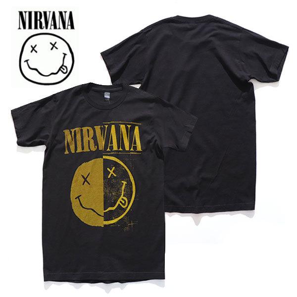 ニルヴァーナ【NIRVANA】SS TEE 2TONE BLACK スマイル 半袖 Tシャツ