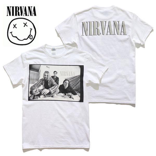 NIRVANA バンドTシャツ ホワイト NIRVANA ニルヴァーナ ロンTEE 長袖 Tシャツ バンドTシャツ ホワイト
