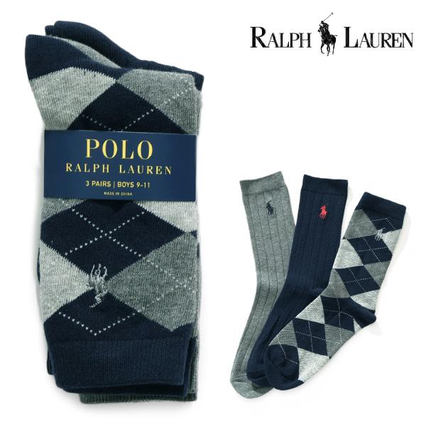 ポロ ラルフローレン【POLO RALPH LAUREN】BOYS SOCKS 3-PACK ソックス 靴下 メンズ レディース キッズ ボーイズ ポニー アーガイル 3足セット ギフト