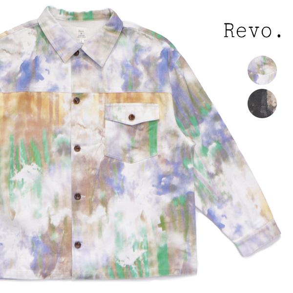 レヴォ【Revo.】TH-4059 ペインティングツイル G ジャケット ジャケット メンズ レディース アウター 羽織り タイダイ コットン 総柄