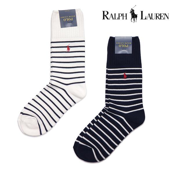 ポロ ラルフローレン【POLO RALPH LAUREN】ソックス ポニー ボーダー ストライプ メンズ 靴下 ブランド カジュアル アメカジ ホワイト ネイビー【ネコポス発送】