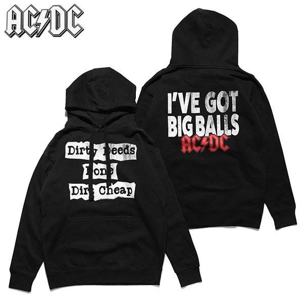 アフリクション　ドクロ　ハーフボタン　ブリーチ加工　AC/DC パーカー エーシーディーシー【AC/DC】HOODIE パーカー 長袖 フーディー プル