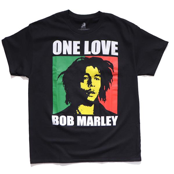 ボブ・マーリー【Bob Marley】BOB-ONELOVE Tシャツ ロックT 半袖 レゲエ ジャマイカ コットン メンズ レディース ブラック トップス【ネコポス発送】