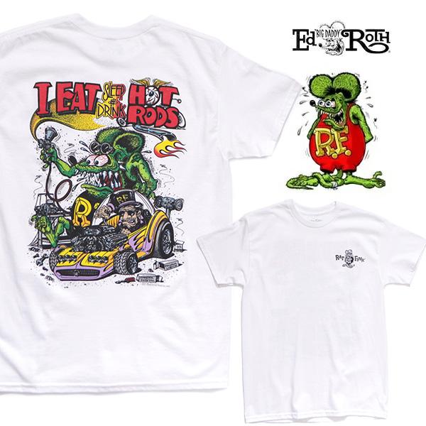 ラット フィンク【Rat Fink】RAT-IEAT Tシャツ 半袖 ロックT バンドT エド・ロス モンスター ネズミ プリント【ネコポス発送】