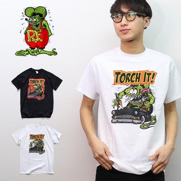 ラット フィンク Rat Fink Torch It White ホワイト Black ブラック ロス エド ロゴt ロックt ヒップホップ Tシャツ バンドt 正規品 モンスター 新作製品 世界最高品質人気 本物