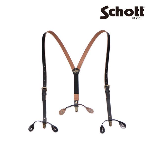 ショット【Schott】782-4970034 LEATHER SUSPENDER レザーサスペンダー 牛革 本革サスペンダー レザー小物 定番 アクセサリー メンズ おしゃれ 日本製 アメカジ