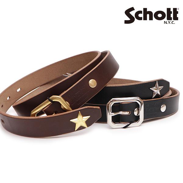 ショット【Schott】782-5971002/3129046 PERFECT BELT NARROW ベルト 牛革 レザー小物 ワンスター スタッズ アクセサリー 日本製 アメカジ ギフト