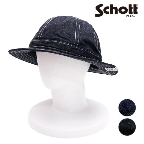 ショット【Schott】SC064 DENIM METRO HAT デニムメトロハット 帽子 ブルー ネイビー ロゴ ユニセックス メンズ レディース アウトドア デニムハット カジュアル