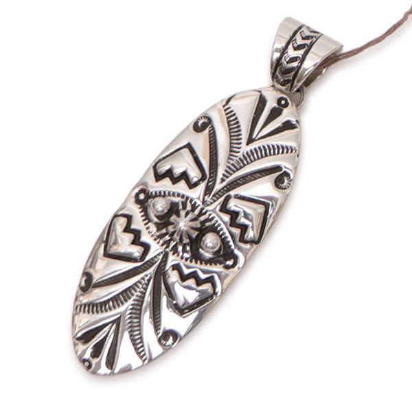 sterling ナバホ インレイ ダイヤ型 ペンダント インディアンジュエリー ジェネバラモーン【Geneva Ramone】NAVAJO 070129 シルバー