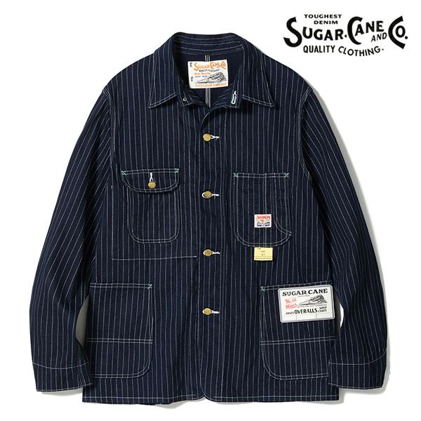 シュガーケーン【SUGAR CANE】SC15658 9oz. WABASH STRIPE WORK COAT ウォバッシュ ヒッコリーストライプ ワークコート ジャケット アウター メンズ 日本製