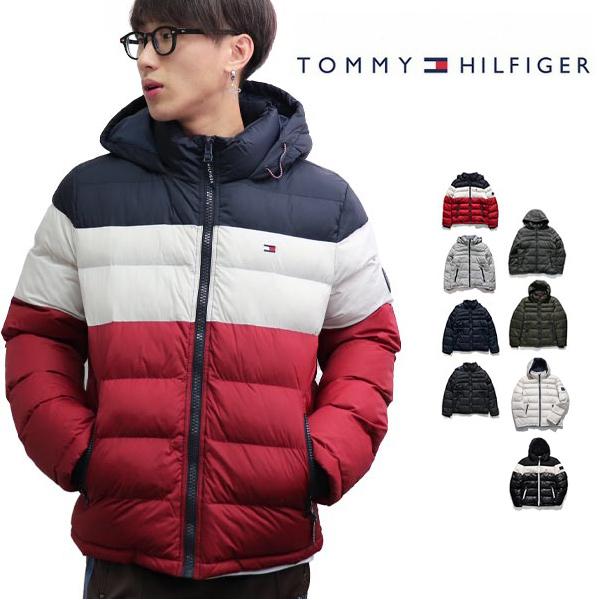 トミーヒルフィガー【TOMMY HILFIGER】158AN508 メンズ 中綿ジャケット アウター フード ナイロン ブルゾン トリコロール ロゴ  US規格