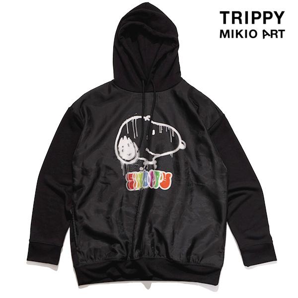 トリッピー ミキオ アート【TRIPPY MIKIO ART】TR-057 PEANUTS SNOOPY SPRAY ART パーカー プルオーバー スヌーピー PEANUTS コラボ フーディー ユニセックス