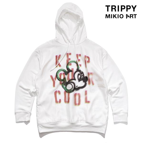 トリッピー ミキオ アート【TRIPPY MIKIO ART】TR-067 KEEP YOUR COOL パーカー プルオーバー ミッキー ディズニー コラボ フーディー 長袖 ユニセックス