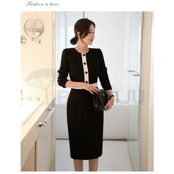 パーティードレス レディース フォーマル 結婚式 ワンピース きれいめ パーティー 二次会ドレス 購入 卒業式 上品 40代 Ol 大人 ロングワンピース 黒 春 通勤 入学式