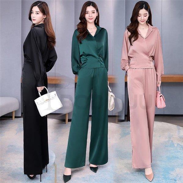 セットアップ レディース 2点セット ブランド買うならブランドオフ ワイドパンツ フォーマル パンツドレス 結婚式 二次会 きれいめ 上品 40代 Ol 母親 大人 入学式 通勤 ガウチョパンツ 卒業式