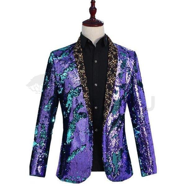 スパンコール ジャケット 今だけ限定15 Offクーポン発行中 メンズ ダンス ステージ衣装 紳士用 トップス 司会 貴族服装 舞台衣装 ヒップホップ パーティー 発表会 マジック