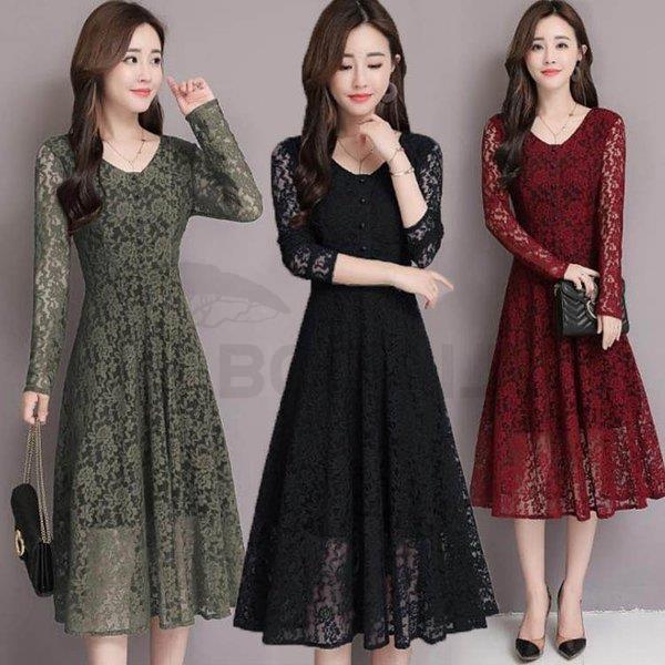 ワンピース レデース 秋 ドレス ロング丈 結婚式ワンピース 長袖 総レース Aライン フォーマル 着やせ 二次会 おしゃれ パーテー 上品 お呼ばれ セール特別価格 大人