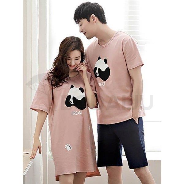 パジャマ カップル 夏 ルームウェア レディース メンズ 恋人 お揃い セット 半袖 ワンピース 35 Off カジュアル 薄手単品売り Tシャツ おしゃれ 寝間着 部屋着