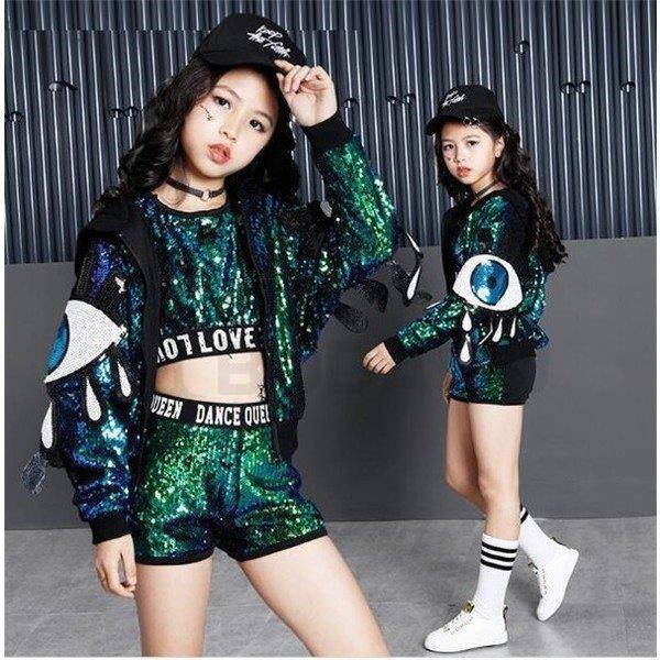 ダンスウェア キッズ ダンス衣装 激安通販ショッピング 3点セット 応援団 男の子 スパンコール セットアップ チアガール 演出 女の子 ガールズ ジュニア ジャズ ダンス 子供