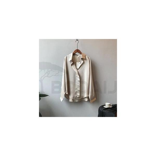 ブラウス レディース トップス 長袖 人気海外一番 シャツ シフォン ベーシック 無地 フォーマル インナー カジュアル スーツ お出かけ 通勤 オフィス