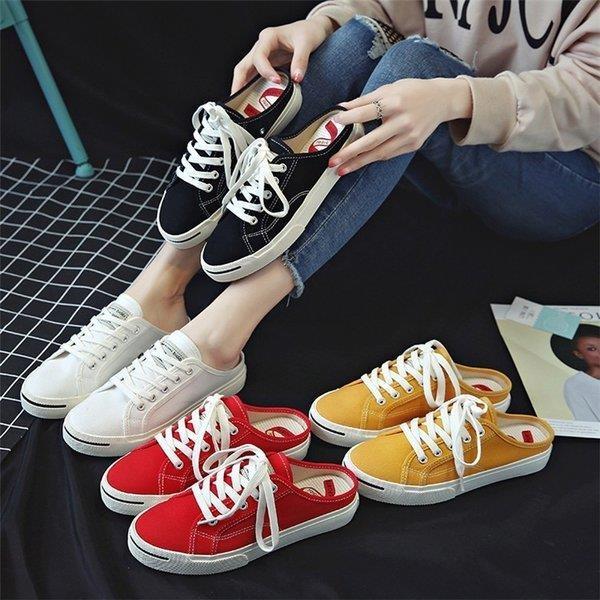 かかとなし ショップ スニーカー サンダル レディース ヒール 履きやすい サボ サンダルスニーカー キャンバス 白 婦人靴 クロッグサンダル軽い