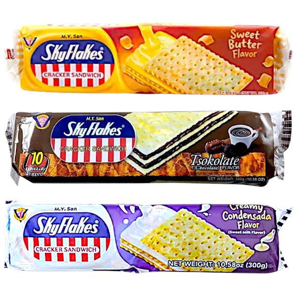 SkyFlakes CRACKERS SANDWICH CHOCOLATE 300g  - スカイフレークス サンドクラッカー チョコレート (M.Y. San Sky Flakes TSOKOLATE) 　1個SkyFlakes CRAC...