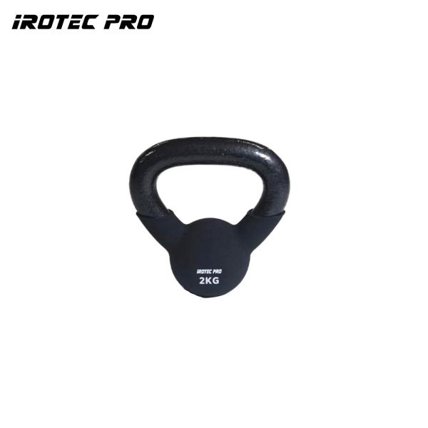 ケトルベル  2kg  ネオプレーン ケトルダンベル トレーニング 器具 鉄製 一体型 TO-NKB2 iROTECPRO (アイロテックプロ)